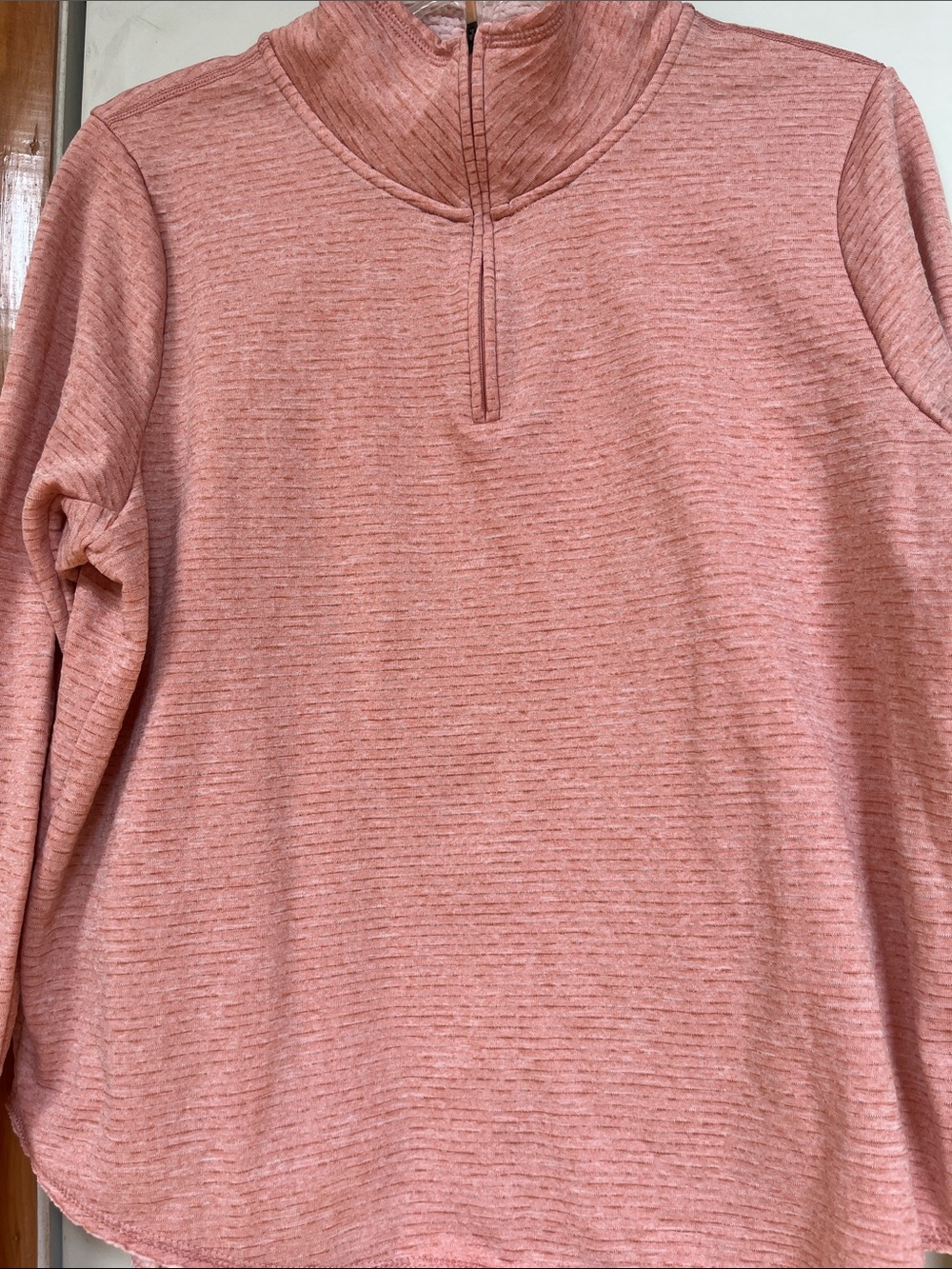 Nike Heathered Light Pink Quarter-Zip Pullover